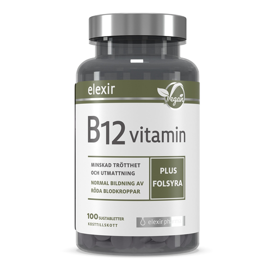 Elexir Pharma Vitamin B-12 vitamin plus folsyra 100 st
