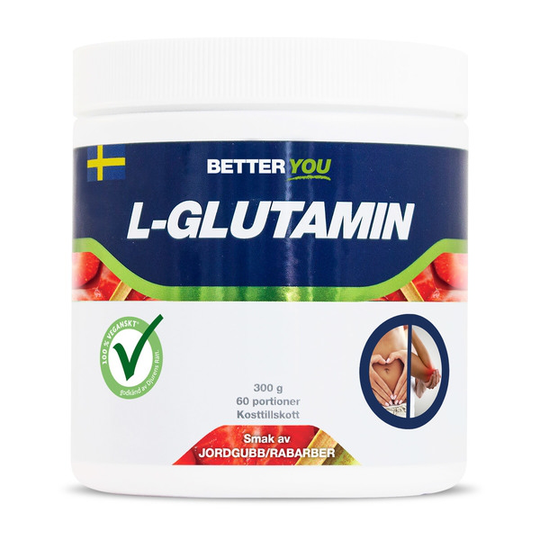 BETTER YOU Better You Naturligt L-Glutamin 300g Jordgubb & Rabarber